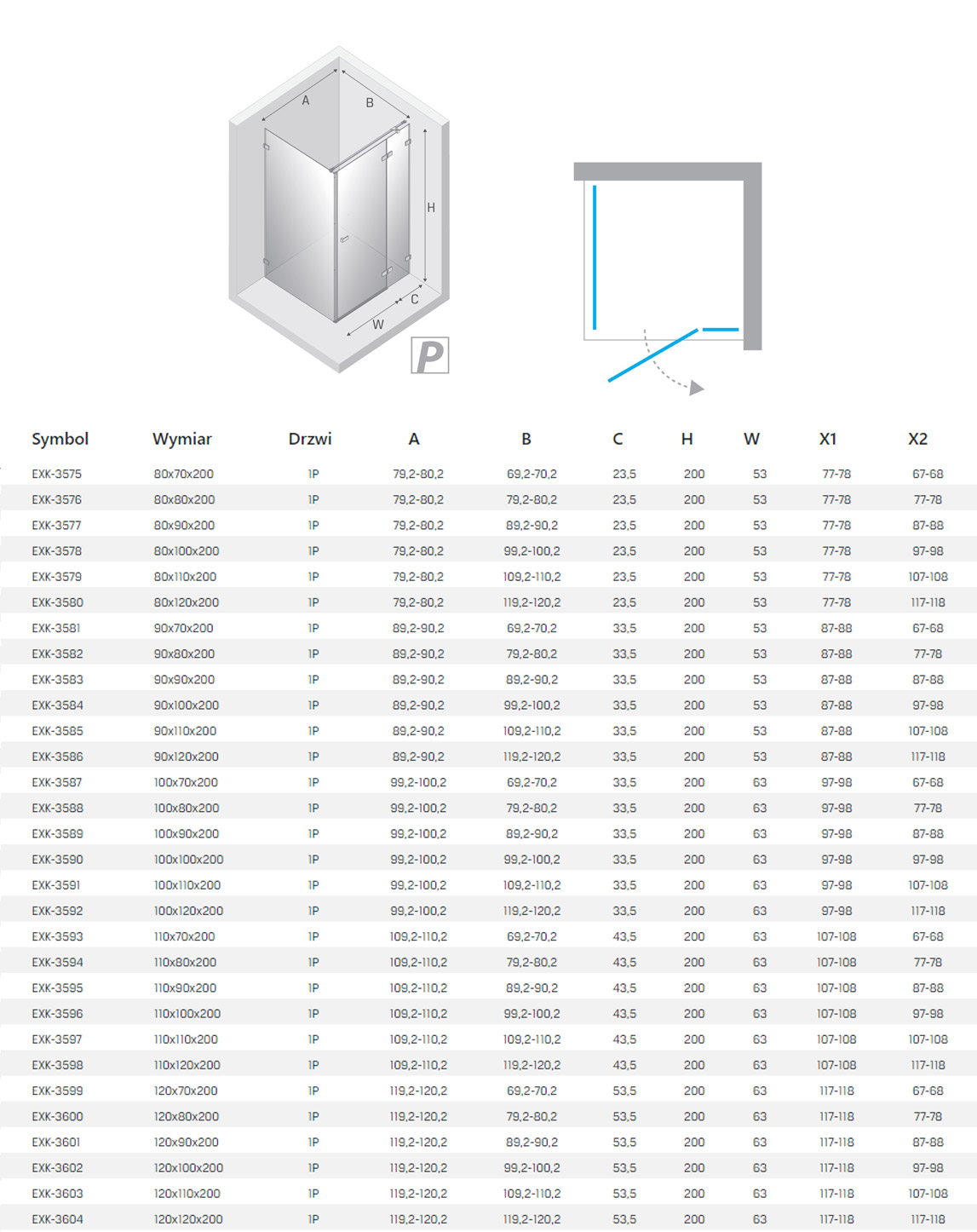 New Trendy Eventa kabina rysunek techniczny